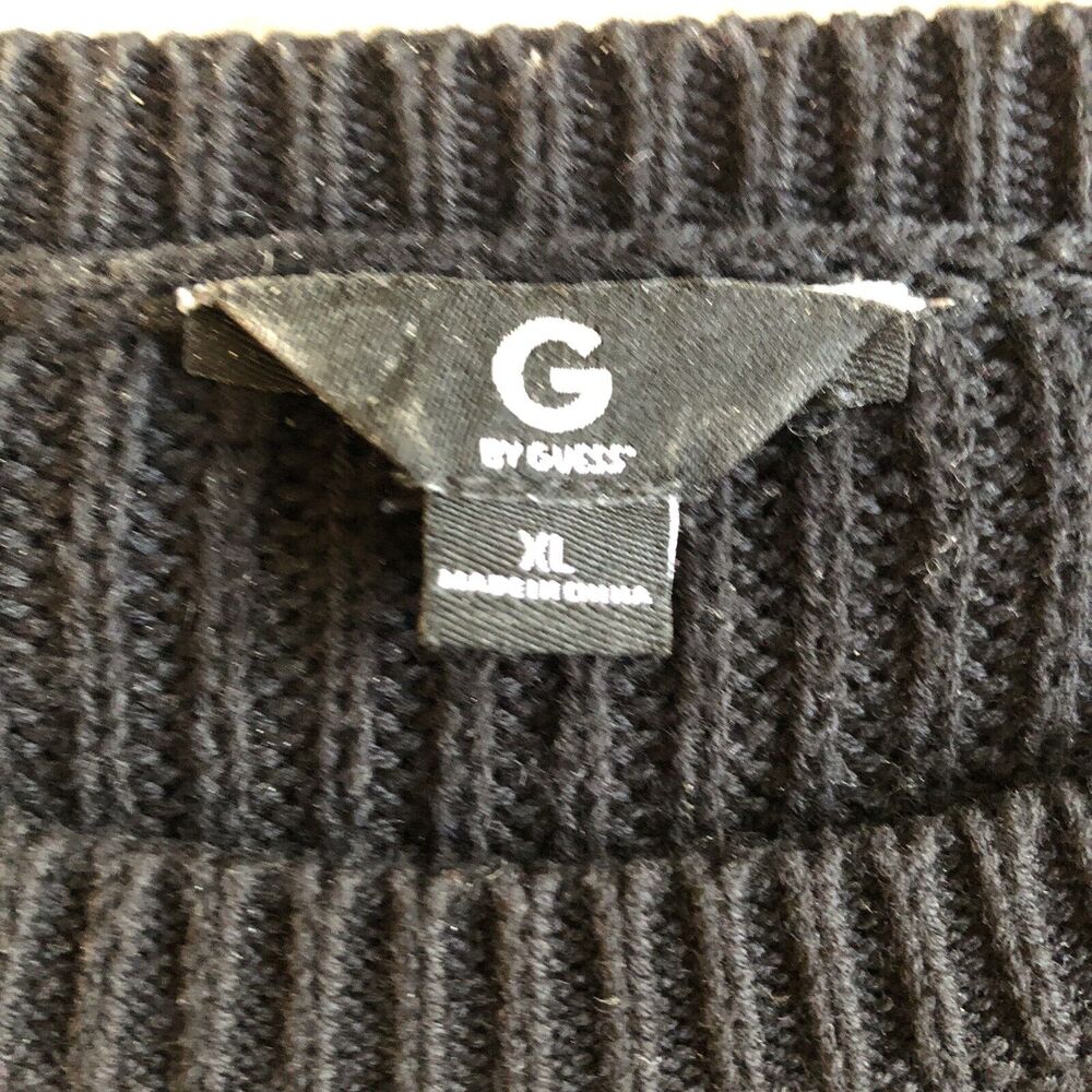 Guess Womens Sz XL‎ Black Lace Up Sleeve Women's Sweater - Picture 8 of 9